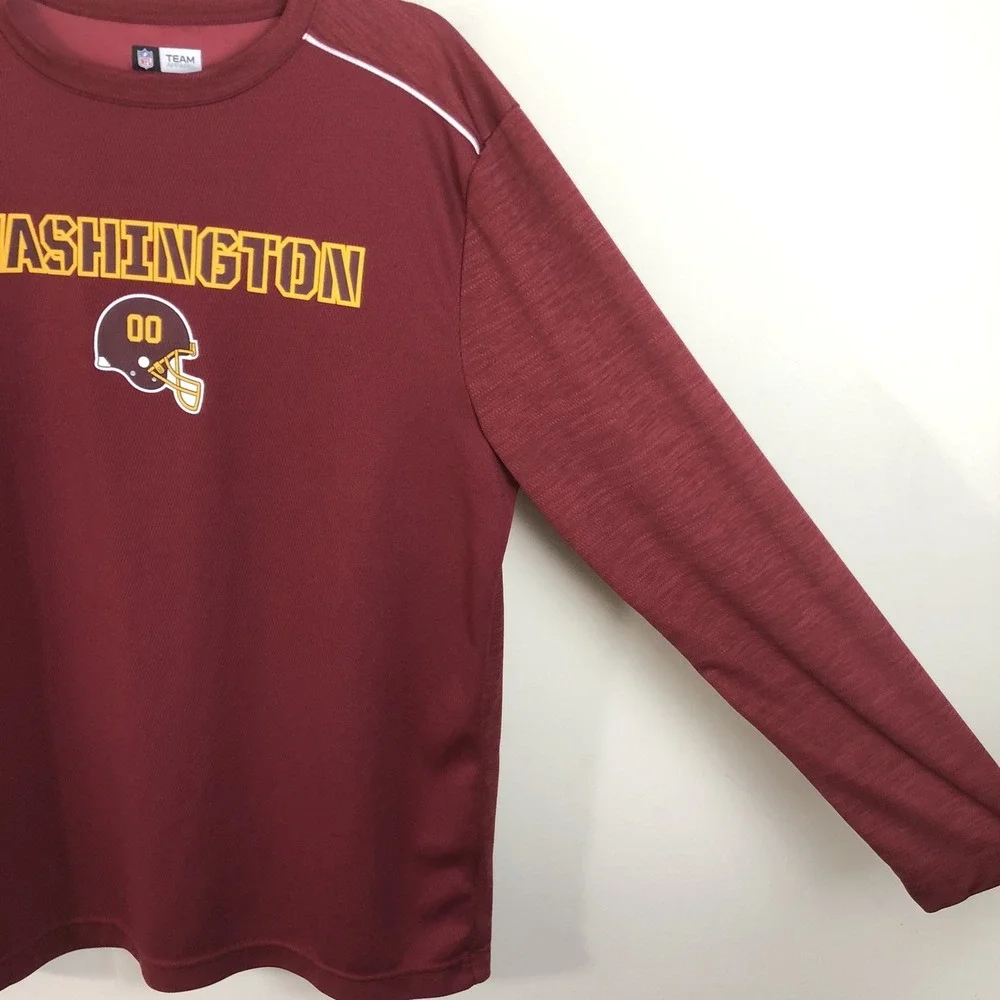 Washington Football Team NFL Long Sleeve Burgandy Dri Fit Shirt Size XL Burgundy